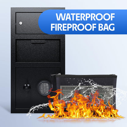 Drop Safe for Business Money Safes with Drop Slot 4.0 CUB Cash Depository Safes Box with Additional Locking Safe Anti-Fishing and Digital Combination for Home Office Hotel Restaurant Liquor Store