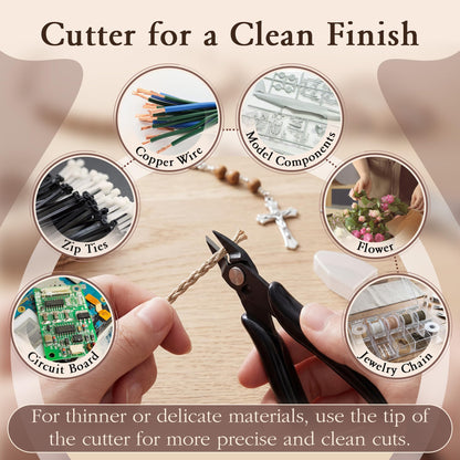 Dunkive Rosary Cord Knotting Tool with Flush Cutter for Crafting, #7#9 and #36 Dual Head Twine Knotting Tool, Side Wire Cutters, Jewelry Making Set, Rosary Making Supplies for Jewelry, Bracelet
