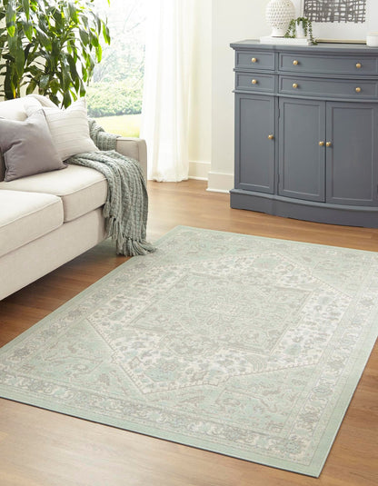 Unique Loom Whitney Collection Area Rug - Milano (10'x 14' Rectangle, Mint/ Ivory)