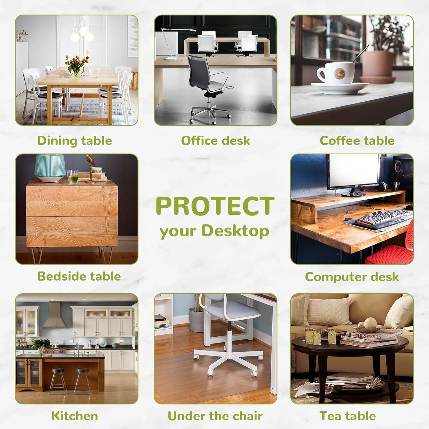 14 24 Inch 1.5mm x Clear Table Cover Protector, Clear Desk Mat, Table Protector, Plastic Table Cover, Vinyl Table