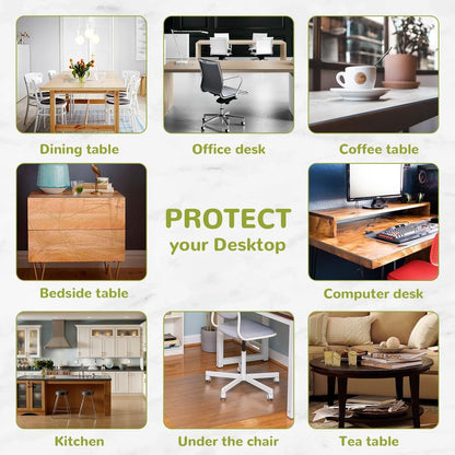 Eisdroma 60 Inch Round Clear Table Cover Protector, Clear Round Protector for Dining Room Table, 1.5mm Thick Waterproof Round Plastic Vinyl Table Pad