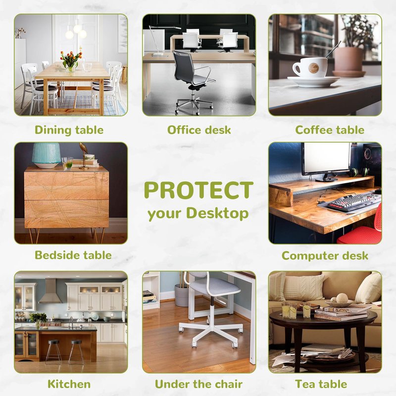 Eisdroma 54 Inch Round Clear Table Cover Protector, 2mm Thick Round Clear Table Protector for Dining Room Table, Waterproof Round Plastic Vinyl Table Pad