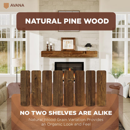 Avana Fireplace Mantel - Wall-Mounted Mantles for Over Fireplace - Farmhouse Fireplace Mantle Shelves - Handcrafted Wood Fireplace Mantels - Floating Fireplace Mantel 72 X 8 X 5 - Rustic Traditional