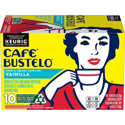 Cafe Bustelo Sweet & Creamy Café Con Vainilla, 10 Keurig K-Cup Pods