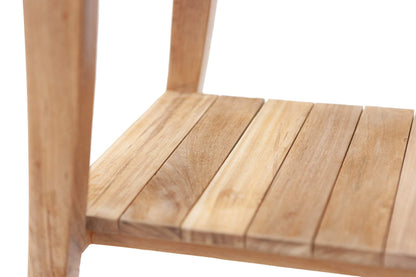 Nordic Teak Natural Teak Shower Stool with Curved Seat & Shelf | Spa-Style Bench for Bath | Shower | SPA | Pool | Patio | Select Grade (Natural Phoenix)