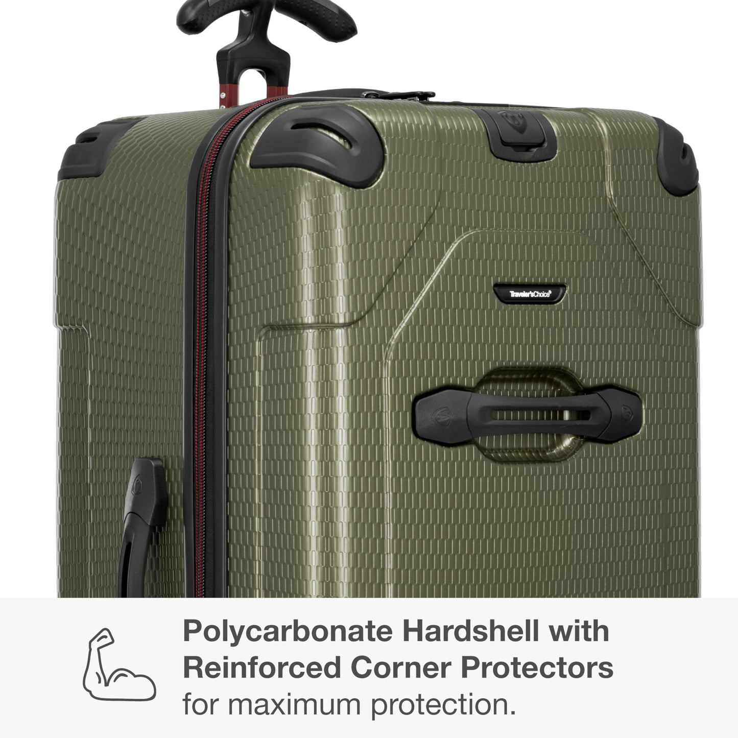Traveler's Choice Maxporter II Polycarbonate Hardside Trunk with Spinner Wheels, Green, 31-Inch Large Trunk