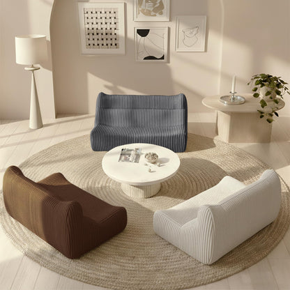 Ayiseedmid Lazy Floor Sofa, Comfy Sofa, Big Bean Bag Chairs,Fireside Chair for Living Room, Bedroom, Office (White, Loveseat)