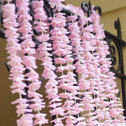 GPARK 10 Pack 6.5 Feet Wisteria Artificial Fake Hanging Flowers Silk Vine Garland for Home Wedding Party Decoration