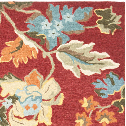 SAFAVIEH Blossom Collection 8' x 10' Red / Multi BLM672A Handmade Premium Wool Area Rug