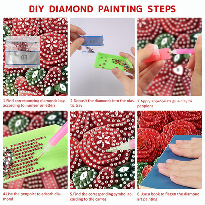 SENQAO Flower Diamond Art Hanging Kits for Adults Kids, Diamond Art Suncatchers Bouquet, 5D Special Shaped Crystal Diamond Painting Kit Valentine's Day, Window Pendant Gem Art Kit for Home Wall Decor