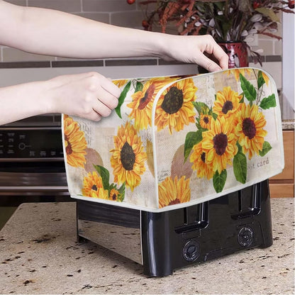 Sunflowers Print Kitchen Appliance Cover, 3 Slice Toaster Flower Small Appliance Parts, Stain Resistant Coffee Maker