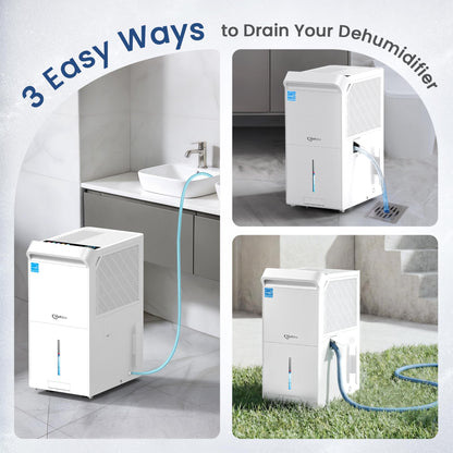 6,000 Sq.Ft Most Efficient Energy Star 2025 Dehumidifier with Pump,Vellgoo Max 140 Pint/D Smart Compressor Dehumidifier for Basement with Drain Hose, for Home,Large Rooms