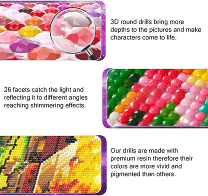 YIMORE 5D DIY Diamond Art Painting Kits for Jesus Lion Lamb 16X16 inches for Adults Kids，Full Round Drill Crystal Rhinestone Embroidery for Home Wall Decor