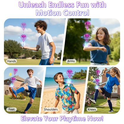 Tikduck 2026 Flying Bouncing Ball Toy - USB Rechargeable, Hand-Controlled with 3D Flips & Multi-Player Fun - Interactive Orb Toy for Kids, Teens & Adults - Indoor & Outdoor Play (Purple)
