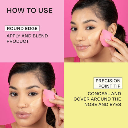 Freeman Puffs N' Stuff Powder Puffs + Liquid Sponges 8 Count Set, Makeup Blending Sponges For Liquid & Cream Foundation & Concealer, Triangle Powder Puff For Setting Powder, Vegan & Cruelty Free