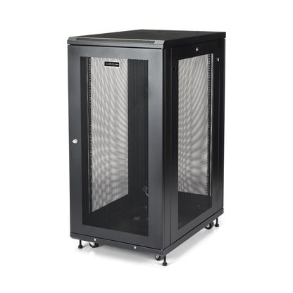 StarTech 24U Enterprise-Grade Server Rack Cabinet Kit, 19in Enclosed 4-Post Rack with Shelf and Cable Management, 29in (75cm) Mounting Depth, 992lb (450kg) Capacity