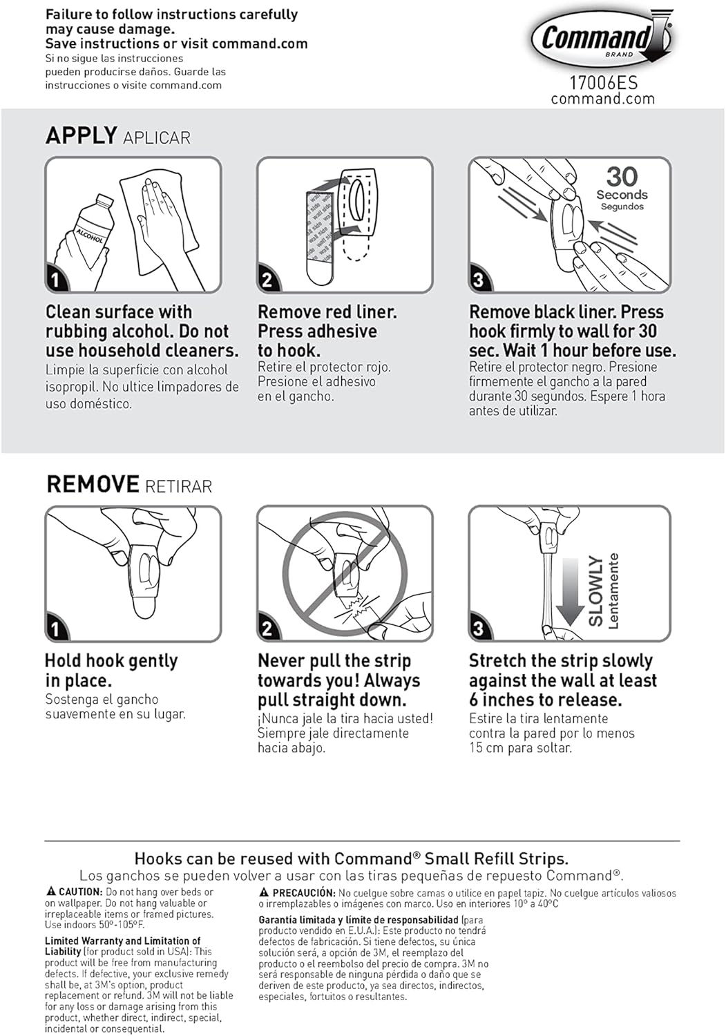 Command Damage Free Hanging Light Clips, 18 White Wall Hooks and 24 Command Strips