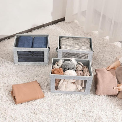 Homsorout Storage Baskets - 4 Pack Large Fabric Organizer Bins with Lids for Closet & Bedroom