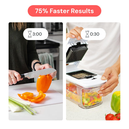 Fullstar Mandoline Slicer for Kitchen - Vegetable Chopper, Onion Potato Food Veggie Fruit Slicer and Cutter with Container, Kitchen Gadgets & Gifts, Home Essentials (4 in 1, Black/White)