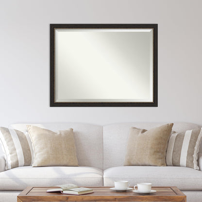 Amanti Art Bronze Wall Mirror 34x44 Accent Bronze Narrow Rectangle Bathroom Mirror for Wall Decor Living Room, X-Large Traditional Frame, Hangs Horizonally and Vertically, Bathroom Decor, Beveled Edge