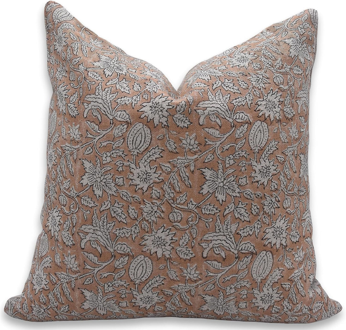 14x14 Floral Pillow Cover Cushion Covers Pillowcase Hand Block Print Thick Linen Decorative Accent Throw Covers