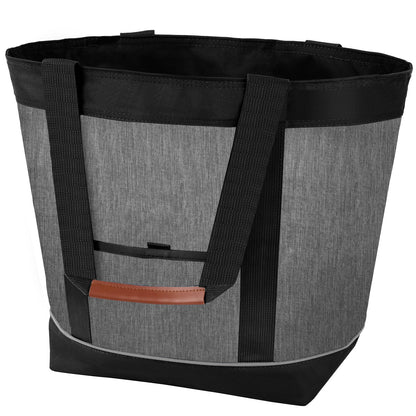 Insulated Cooler Bag, Reusable 30 Cans Insulated Bag, Soft Portable Grocery Bags for Shopping Food Lunch Travel Beach Camping (Gray)