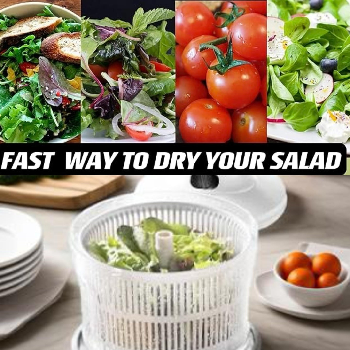 GProME Manual Food Processor -Salsa Maker Hand Chopper Blender As Seen On TV- Meat Masher Mincer-Salad Spinner -Onion Chopper & Dicer for Baby Food, Salad, Herbs, Garlic,BPA Free(Large)