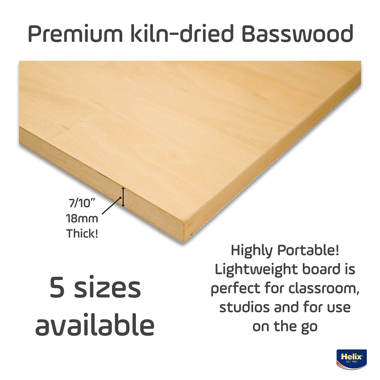 Maped - Helix Wooden Lightweight Drawing Board 20 x 26 Inch - Ideal for Students - Sketching Outdoors - Lightweight Design - Premium All-Wooden Drawing Boards are Super Light and Portable