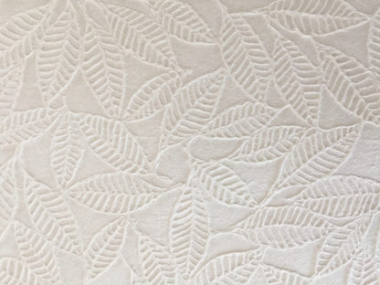 MULBERRY PAPER, EMBOSSED LEAVES, WHITE MULBERRY PAPER SHEET