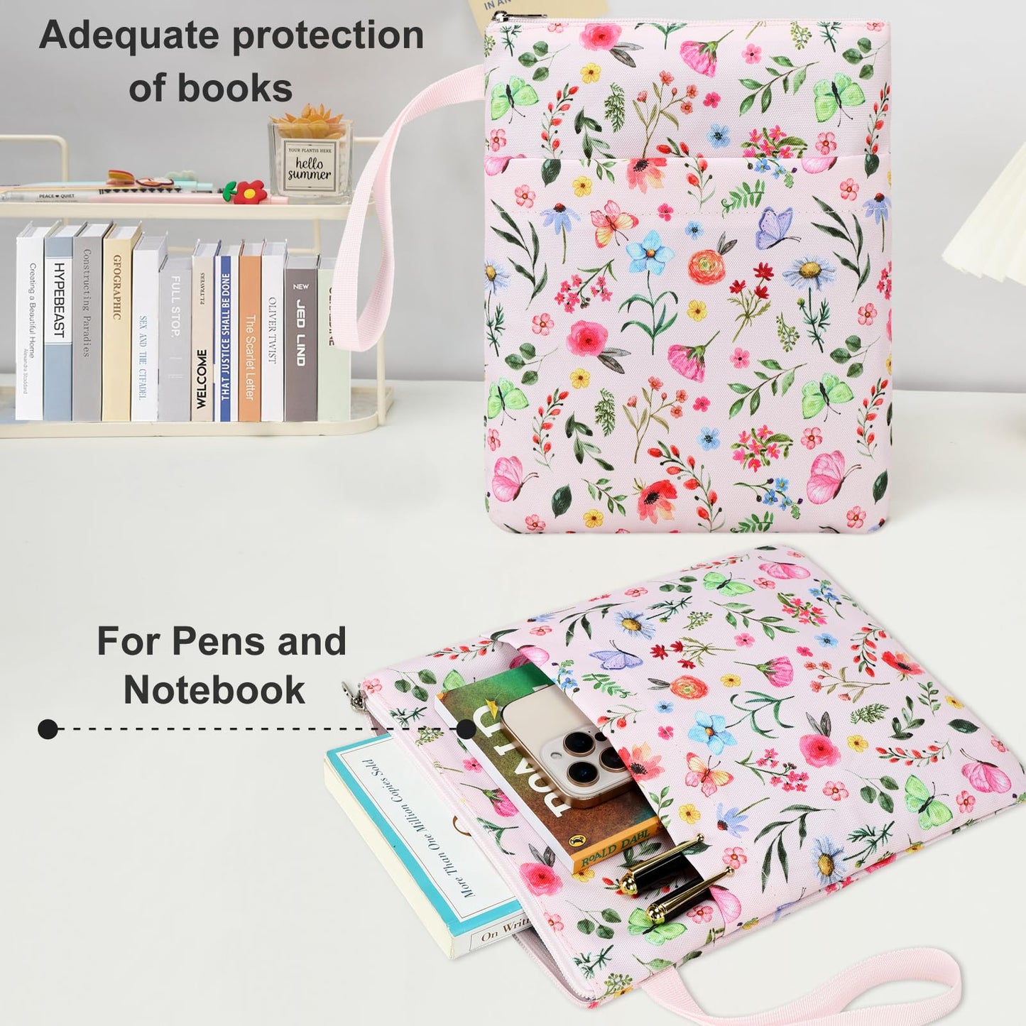 DSIUE Book Sleeve Book Covers for Paperbacks Book Protector with Zipper for Book Lover,11.4 X 9 Inch