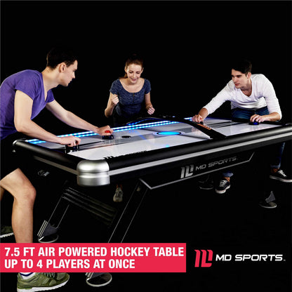 MD Sports 7.5' Titan Air Powered Hockey Overhead Score Table With Pusher and Puck Set