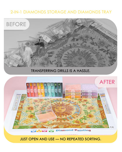 YBUTVY Diamond Art Trays with Lids, 10PCS Diamond Painting Trays with Lids ＆ Diamond Art Storage, Gift Box Diamond Painting Accessories for Diamond Art Beads