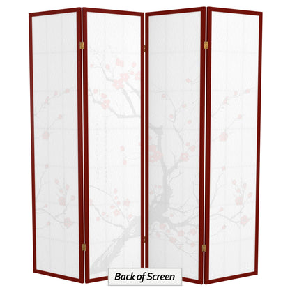 Red Lantern 6 ft. Tall Flower Blossom Divider - Rosewood - 4 Panels