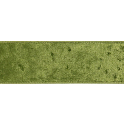 MEEDEE Moss Green Velvet Wired Ribbon 2.5 Inch - 10 Yards Crushed Velvet Christmas Ribbon for Tree Decoration, Wreath Supplies, Crafts Bow Making