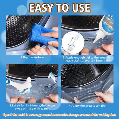 Regine Switzerland Home Mold Stain Remover Gel - No Scrub Cleaner for Washer Seals & Bathroom Grout