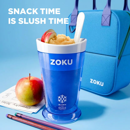 ZOKU Original Slush and Shake Maker, Compact Make and Serve Cup with Freezer Core Creates Single-Serving Smoothies, Slushies and Milkshakes in Minutes, BPA-free, Blue