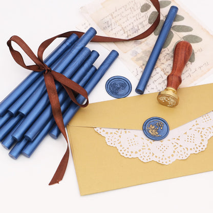SWANGSA 20 Pieces Glue Gun Sealing Wax Sticks Navy Blue for Wax Seal Stamp, Great for Wedding Invitations, Cards, Envelopes, Wine Packages, Gift Wrapping (Navy Blue)