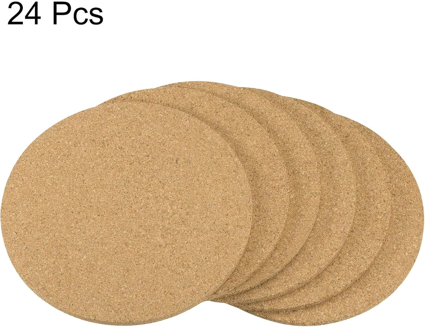 uxcell Cork Coasters, Wooden Trivet Drinks Mats, Round 4.7 Inch Diameter, 0.16 Inch Thick for Home Bar Kitchen (Pack of