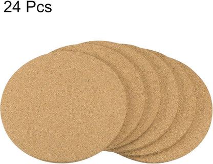 uxcell Cork Coasters, Wooden Trivet Drinks Mats, Round 4.7 Inch Diameter, 0.16 Inch Thick for Home Bar Kitchen (Pack of