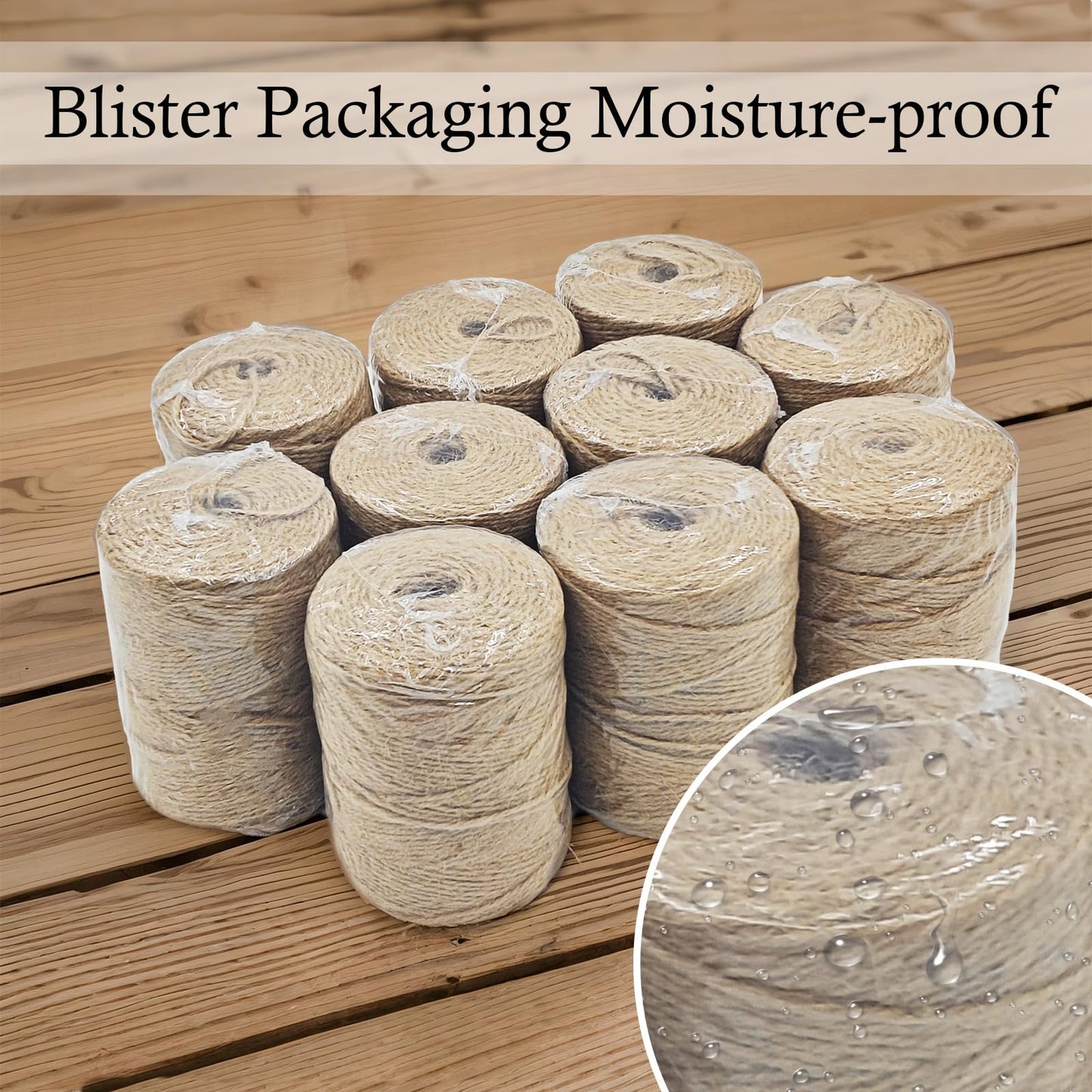 10 PCS Twine String Bulk 6000 Feet Long, 2mm Thin Jute Twine for Crafts, Hemp Rope Wrapping, Packing Gardening, Crochet Knitting Macrame Decor, 600 Feet Each Roll