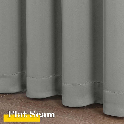 WelvetBLK Light Grey Blackout Curtains for Bedroom Living Room 63 Inch Length 2 Panels Set, Soft Solid Room Darkening Thermal Insulated Window Treatments, Rod Pocket Dining Room Curtains, 40" Wx63 L