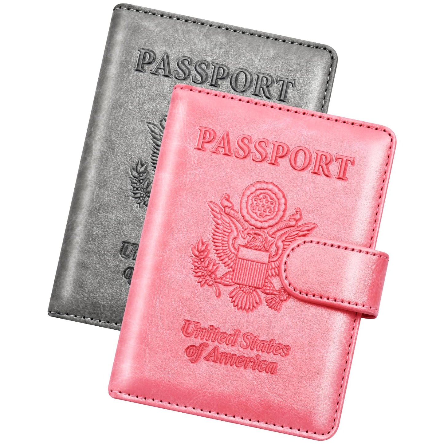 Herain Passport Holder for Travel Cruise Essentials, 2 Pcs Passport Cover Wallet Case Women Men Family, RFID Passports Book Card Holders Travel Accessorie Gifts Must Haves