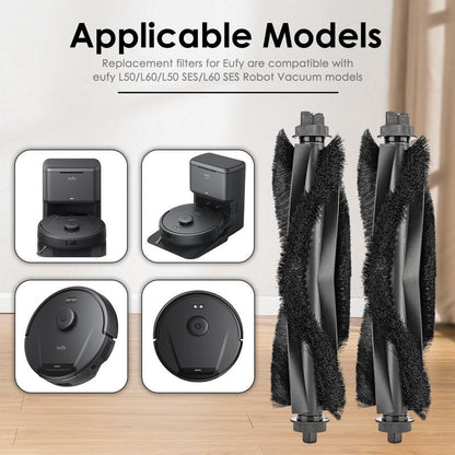 (2 Pack) L60 L50 Replacement Roller Brushes Compatible With eufy L60, L60 Hybrid, L60 SES, L50 SES, L50 Series Robot Vacuum, Main Brush Accessories Kit, Multi-Surface Brush
