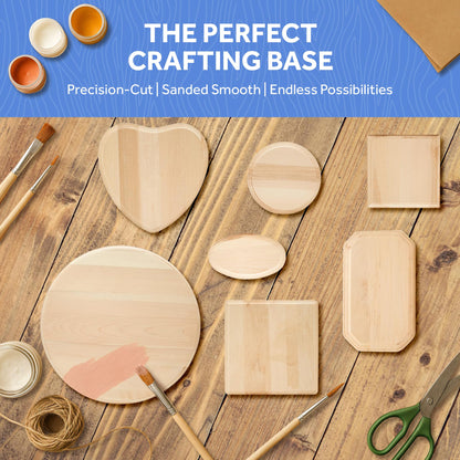 Unfinished Wooden Squares 7 inch Pack of 2 Wood Boards for Crafts Wood Signs for Crafts, Wooden Plaque Craft Blanks by Woodpeckers