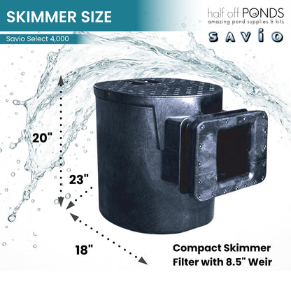 HALF OFF PONDS Savio Select 4,000 GPH Submersible Pump Pond Kit with 20' x 25' EPDM Rubber Pond Liner, UV Clarifier for Water Garden & Koi Pond