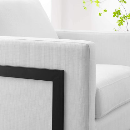 Posse Upholstered Fabric Accent Chair in Black White
