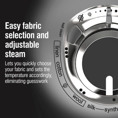 CHI Steam Iron for Clothes with 8’ Retractable Cord, 1700 Watts, 3-Way Auto Shutoff, 400+ Holes, Professional Grade, Temperature Control Dial, Titanium Infused Ceramic Soleplate, Black/Chrome (13109)