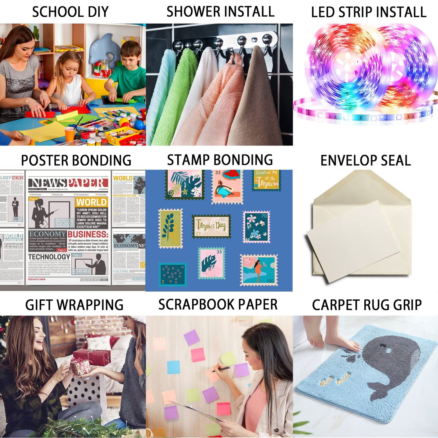 3M 300LSE Double Side Tape Heavy Duty 36ft, Clear Mounting Tape Removable for Scrapbook,Transparent Sticky Tape Picture Hanging Strips, Adhesive Tape for LED Poster Art Craft