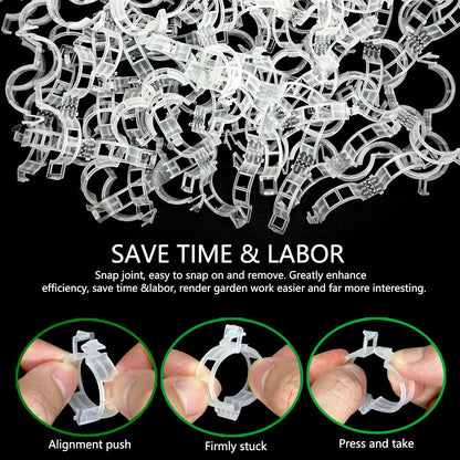 Piteno® Tomato Clips - 300 Pcs Plastic Trellis Clips for Garden Support | Ideal for Healthy Plant Growth