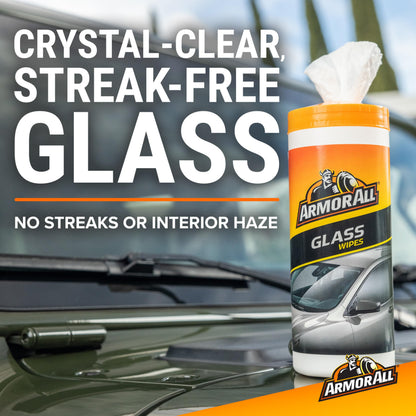 Armor All Protectant, Glass and Cleaning Wipes, Wipes for Car Interior and Car Exterior, 30 Count Each (Pack of 3)